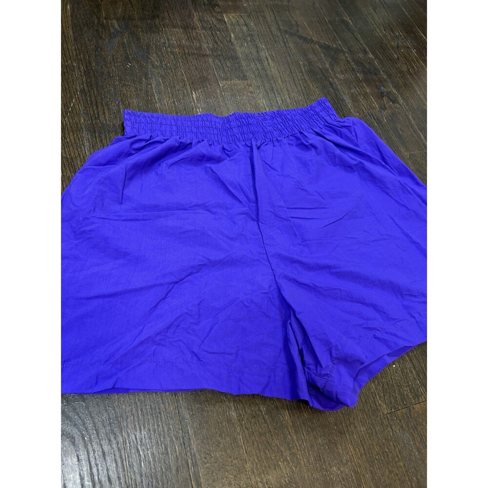 VTG 90s Pacific Connections Retro Purple Crinkle 100% Nylon Shorts Activewear XL - Picture 3 of 8